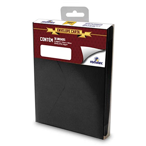ENVELOPE CARTA PRETO, Romitec, 4292R, Preto