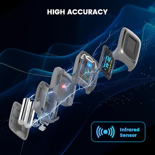 Fingertip Pulse Oximeter, Vibeat Portable SPO2 Monitor with Pulse Rate, Finger Blood Oxygen Saturation Meter with 12 Sets of Data Records, Gray - Image 3