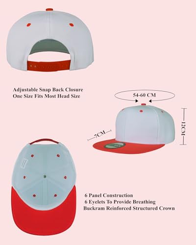 Image of Gelante Snapback Hats for Men - Flat Bill Brim Baseball Cap Hat - Plain Blank Adjustable