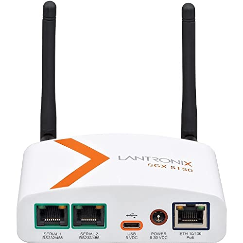 Lantronix Sgx 5150 Wireless Iot Gateway, 802.11A/B/G/N/Ac, 2Xrs232, USB, 10/100