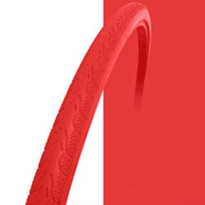 Neumático, 700 x 23 C, engranaje fijo de carretera, bicicleta urbana, tubo de vacío sin cámara, sin aire, a prueba de pinchazos, para ciclismo (rojo)
