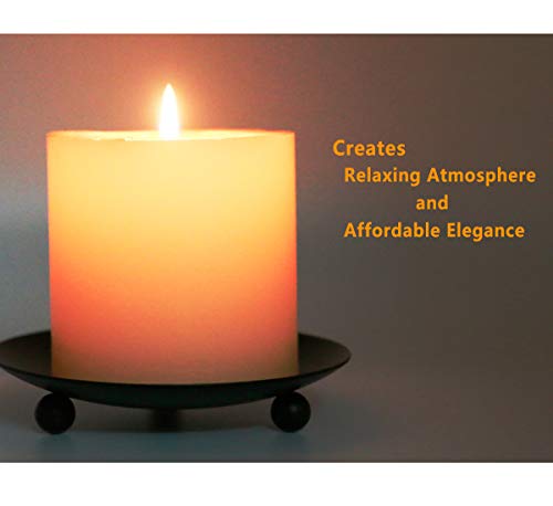 image for WillGail Decorative Iron Plate Candle Holder, Set of 4, Matte Black Pi