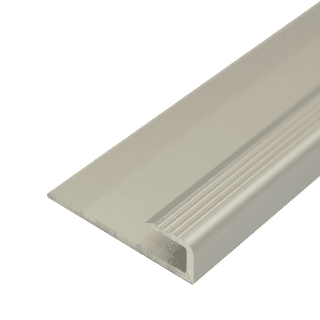 Cayrus Silver C63 Anodised Aluminium Lvt U Edging Profile Threshold For 5Mm Flooring - 0.9M