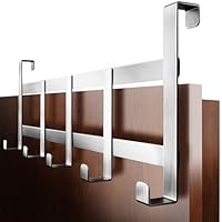 4smile Türgarderobe zum Einhängen – Türhaken aus Edelstahl, flexible Kleiderhaken Tür, robust - Vielseitige Haken zum Einhängen, platzsparende Türhakenleiste für gesamte Wohnung