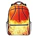 Mochila de impresión de baloncesto portátil impermeable antirrobo mochila casual bolsa USB puerto de carga mochila unisex, Black, Talla única