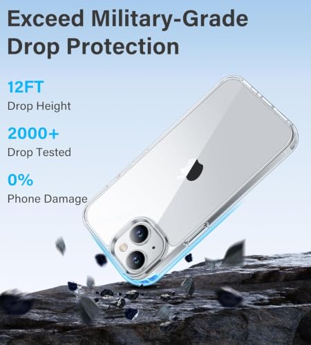 Image of ClearPC Clear Hard PC Case for Apple iPhone 13 /14, Anti-Yellow Transparent Back Cover, Anti-Scratch, Raised Camera Protection, Shockproof, Wireless Charging Compatible, Non Yellowing (Clear)