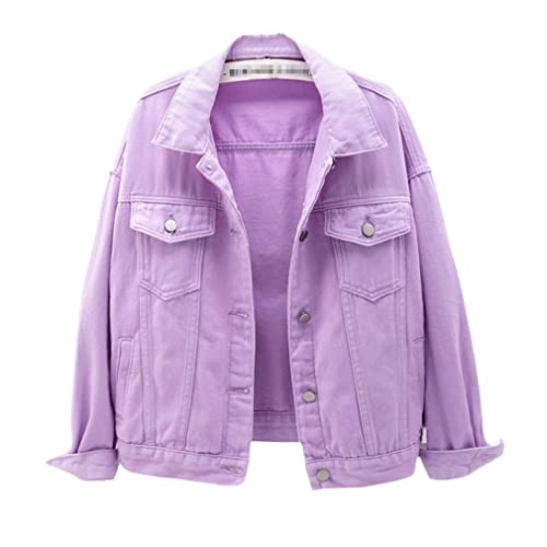 Women Pink White Black Denim Jacket Women Autumn Student Outerwear Loose Short Jeans Jacket Coat