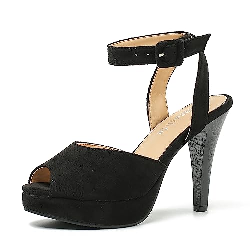 fereshte Women's High Heels Platform Sandals Ankle Strap Slingback Dress Sandal Pump Shoes