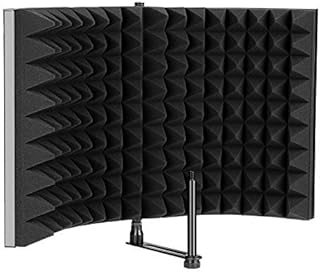 Microphone Isolation Shield, AGPTEK Foldable Adjustable Durable Studio Recording Microphone Isolator Panel for Stand Mount or Table Top-Extra Large Size(16.5"*11.8")