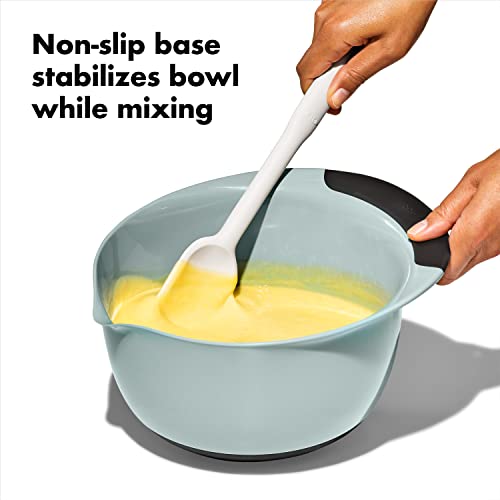 OXO Good Grips 3-Piece Plastic Mixing Bowl Set - Cadet Blue, Tower Gray, Jade, Small, Medium, Large by OXO - Used condition - Image 5