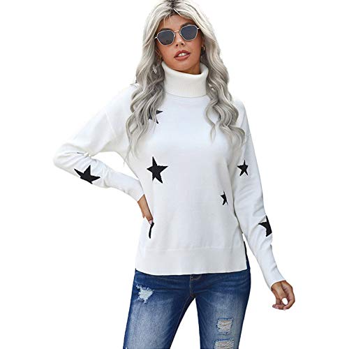 AIKENR Langer, schmaler Damen-Strickpullover Gr. Large, weiß Cover