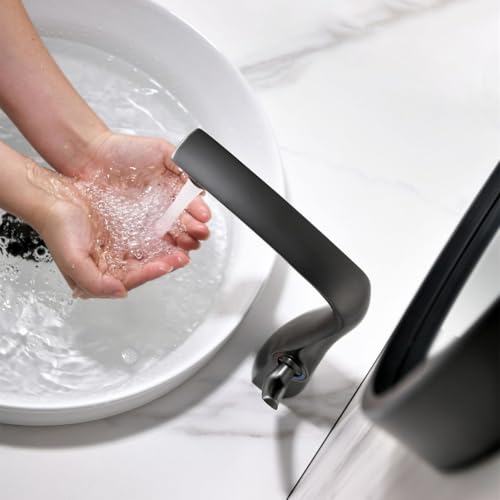 Mitigeur de lavabo monotrou avec commande eau chaude froide précise et fluide - 7