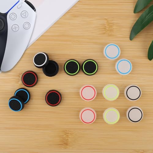 Image of GET IN THE GAME Thumb Grips for PS5, PS4, Xbox One, Switch Pro, PS3, Xbox 360, Anti-Slip Silicone Joystick Caps, 10 Pairs /20 Pcs, Enhanced Grip and Protection