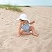 i play. by green sprouts Baby Brim Hat | All-Day UPF 50+ Sun Protection for Head, Neck, Eyes, White, 9/18mo