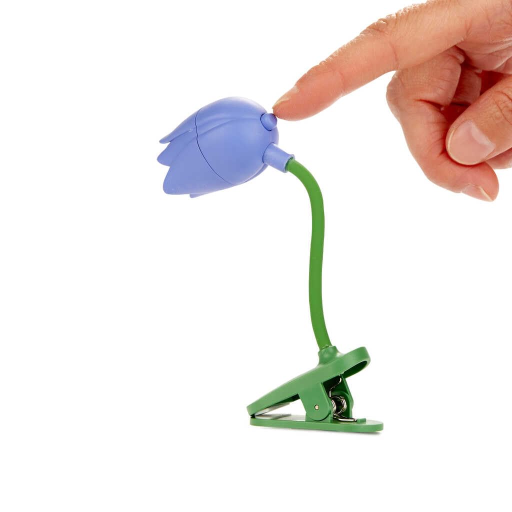 Balvi Lampada Flessibile con Clip a Forma di Tulipano per Lettura Colore Lilla