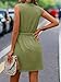 LIGHT DOT Women's Summer Tie Waist Casual Dress Button Up Sleeveless Mini Sundress Drawstring A Line Flared (Grass Green,M)