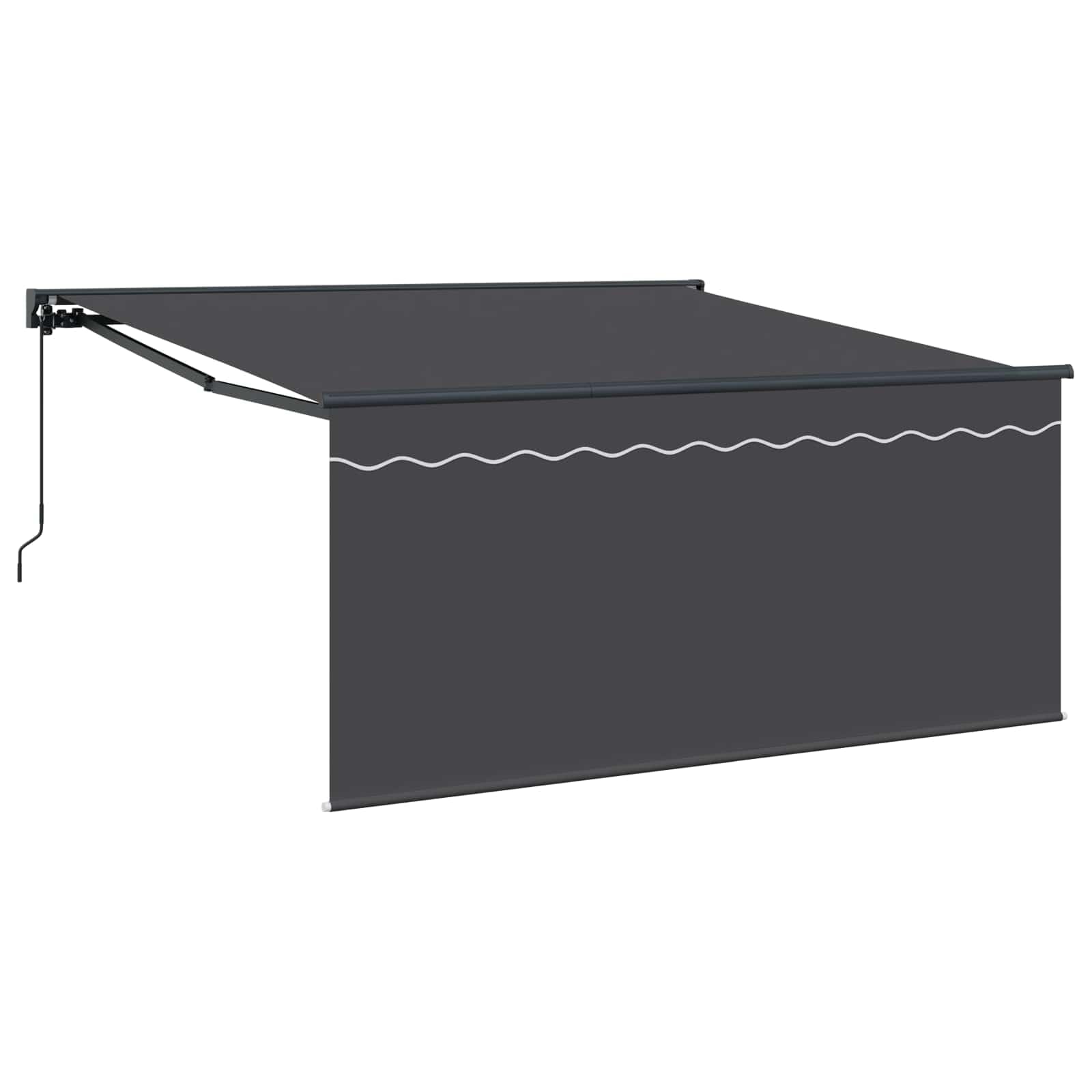 Store rétractable anthracite 350x250 cm avec cadre en aluminium gris pour terrasse