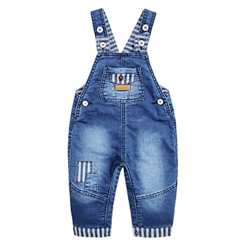 KIDSCOOL SPACE Baby Boys Denim Overalls Cover