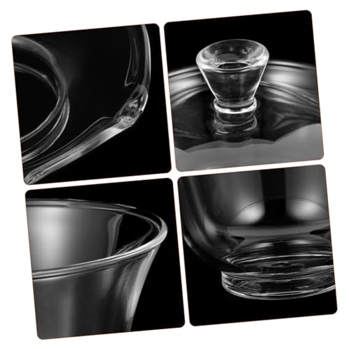 WEKADRIN 多機能透明ガラス茶杯 蓋碗茶具 コンパクト収納可能 家 レストラン用 茶席向け実用ティーマグ