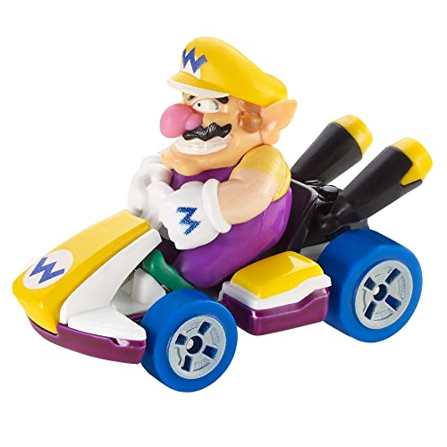 Hot Wheels Mario Kart Wario Auto Die-Cast 1:64 Morado miniatura 3