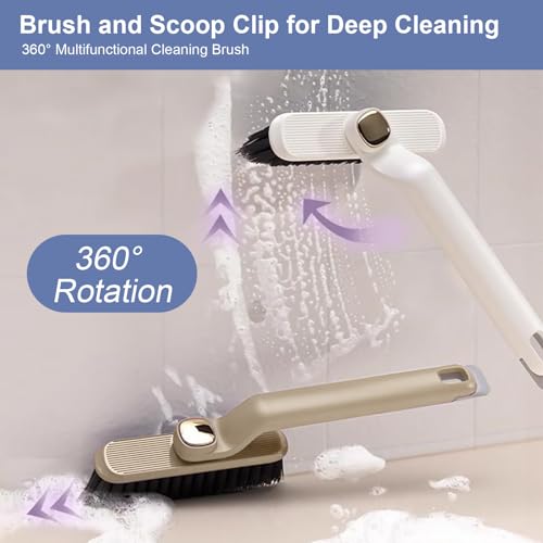 Image of Multifunctional 360 Rotating Crevice Cleaning Brush, Household Crevice Cleaning Tool, Hard Bristle Crevice Cleaning Brush for Kitchen, Bathroom, Window, Floor, Faucet (Yellow)