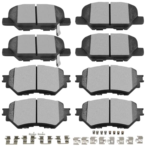 Image of SCITOO Front Rear Disc Brake Pad Set 8PCS w /Hardware Fit For Mazda For 3 2014-2016,For Mazda For 3 Sport 2014