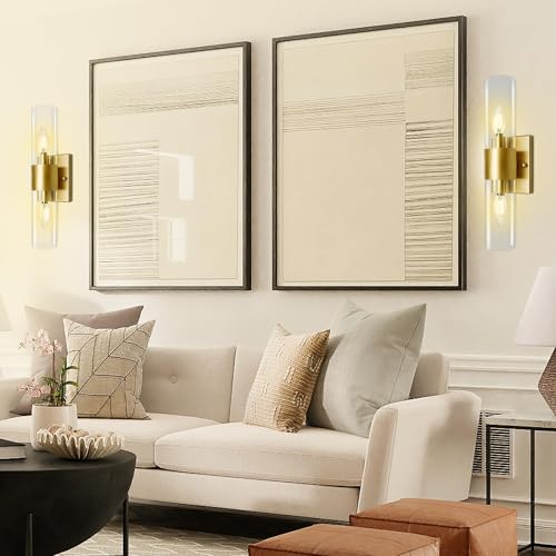 Image of 2-Light Vanity Lights for Bathroom, Gold Modern Vanity Lighting Fixtures Bathroom Light Fixtures Wall Light Fixtures Wall Sconce for Bedroom
