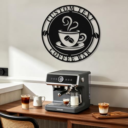 Image of Personalized Coffee Bar Metal Sign, Custom Coffee Signs, Custom Coffee Name Signs for Cafe Station, Coffee Wall Art Decor for Kitchen, Cafe Shop Decor, Cafe Lover Gift