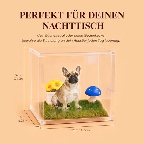 Personalisierte Geschenke für Hundebesitzer - 3D Hunde Figur Hologramm Haus Bilderrahmen Deko mit Foto Gravur Erinnerung Andenken Hund Hundegeschenke Gedenkgeschenke für Hundemama Hundeliebhaber