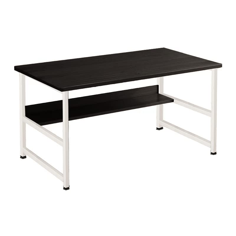 MIN-WIN-Computer-Desk-315-Inch-Home-Office-Desk-with-Shelves-Storage-Modern-Farmhouse-Wood-and-Metal-Study-PC-Laptop-Notebook-Study-Writing-Table-Simple-Executive-Work-Desk-for-Gaming-Student