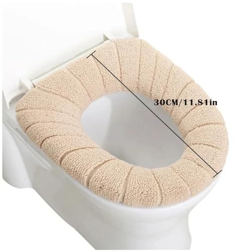 Funda de inodoro acolchada para proteger del frío del invierno en el baño 4