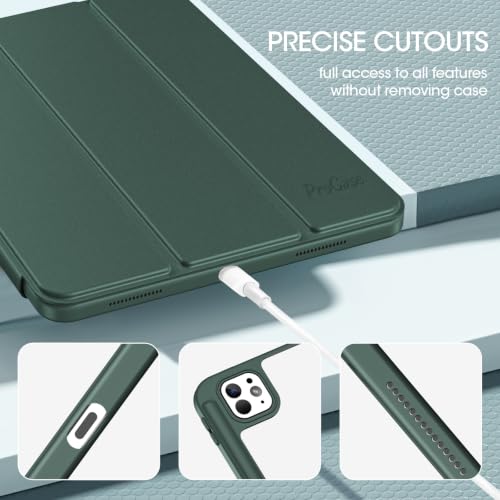 Image of ProCase for iPad Pro 13 Inch Case M5 2025 / M4 2024 with Pencil Holder | Smart Cover iPad Pro M5 M4 Case 16 Inch, Clear Transparent Back, Supports Touch ID, Auto Wake /Sleep