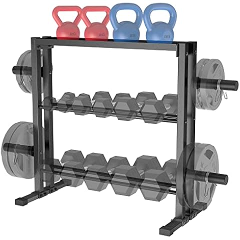 JX FITNESS Dumbbell Rack, 3 Tier Weights Storage Rack for Dumbbells, Weight Plates, and Kettlebells (1100 Pounds Weight Capacity, 2022 Version) Cover