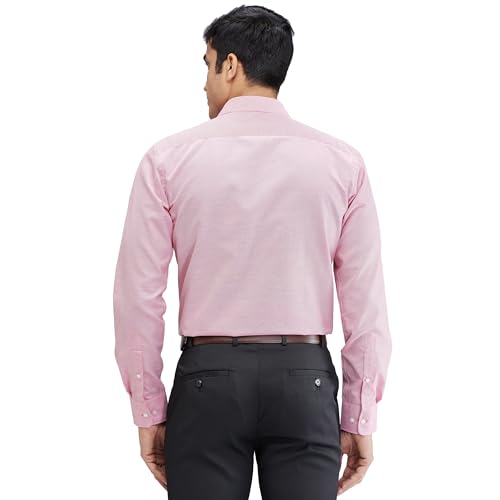 Image of Park Avenue Men's Slim Fit Structure Pattern Cotton Polyester Blend Semi Cutaway Collar Full Sleeve Formal Shirt