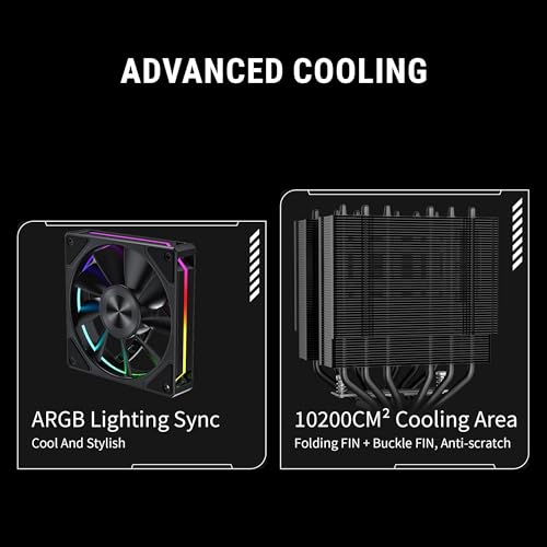 Image of Ant Esports V8 Digital CPU Air Cooler CPU Fan with LED Temperature Display & ARGB|2x120mm FANs| Support Intel - LGA1851 / 1700 /1200 AMD - AM5 / AM4