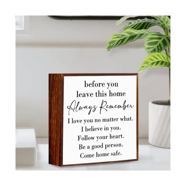 Inspirational house to live in farmhouse entryway decor wooden box always remember you are braver than you think rustic wood block plaque box sign for family friends shelf table decoration white  urban country home decor