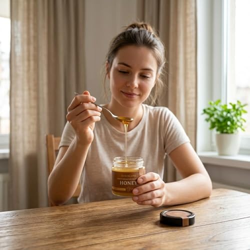 Image of Aurum Apis Raw Kyrgyzstani Mountain Honey - 100% Raw & Unfiltered Pure Honey, Hand-Harvested, Non-GMO, Naturally Sourced Certified Organic Premium Honey (130g)