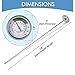 Long Stem Compost Soil Thermometer - Fast Response Stainless Steel 16 Inch - Fahrenheit and Celsius Readings - Protective Sheath & Gardening Compost Guide - Outdoor Thermometer