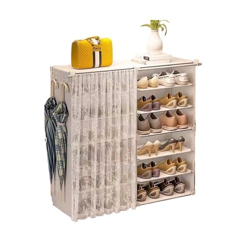 LICONG-2020 Thin Shoe Organizer, Simple Shoe Cabinet Door Home Organizer Space Saving Shoe Racks Decorative Shoe Rack for Front Door Entrance (Color : White)