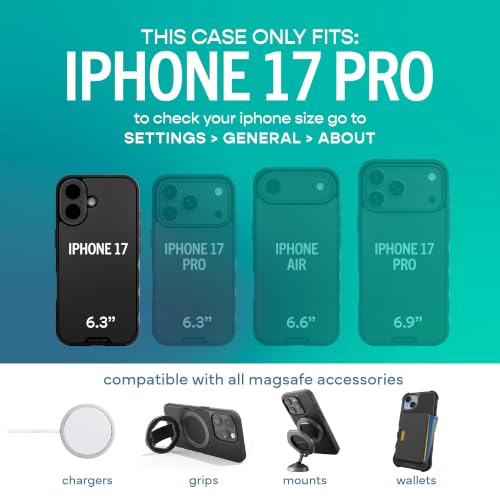 Image of Smartish iPhone 17 MagSafe Case - Gripmunk Magnetic Slim Case [Lightweight + Protective] Thin Grip Cover with Microfiber Lining for Apple iPhone 17 - Black Tie Affair