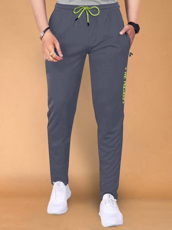 Image of Pinkmint Lycra Soild Track Pant for Men & Elastic Jogger Gym Wear, Yoga Wear, Sports, Regular Wear (Pack of 1)