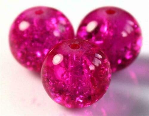 HoitoDeals 10mm Round Shape Glass Crackle Beads For Jewellery, Craft Making, Bracelets etc. (25Pcs)