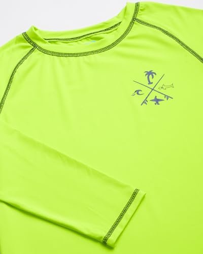 Quad Seven Boys Swim Shirt - Quicky Dry Sun Protection Long Sleeve Rash Guard for Boys Youth Kids Swimwear (Sizes: 5-18)3