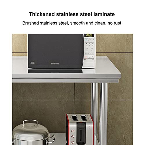 Gewerbliche KüChenwerkbank, Gourmet-Edelstahltisch mit Aufrecht Verstellbaren Beinen, Stabil Tragend Einfacher Und… – Bild 4