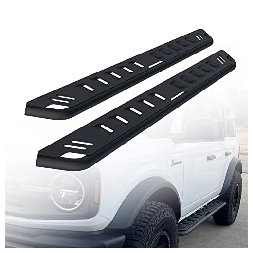 ONINE Tubular 7” Textured Black Running Board Custom Fit 2021-2023 Ford Bronco 4 Door Side Step Nerf bar (Not for Bronco Sport SUV)
