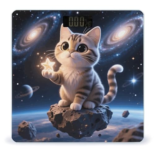 Báscula digital de baño Space Cat and Galaxy