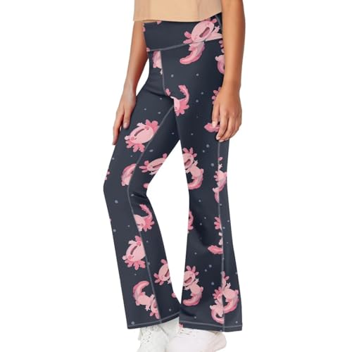 Image of Girls Leggings Floral Print High-Waisted Flared Pants 5-14 Years
