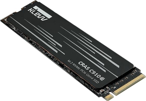 Image of KLEVV CRAS C910G SSD 2TB, M.2 NVMe 2280, PCIe Gen4x4 Internal Solid state Drive with Heatsink, Up to 5200MB /s Data Transfer Speed, High-Performance Storage Solution (C910G, 2TB)