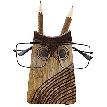 Storeindya SI-US-SSWODN0003 Spectacle Holder Wooden Eyeglass Stand Owl Shaped Handmade Display Optical Glasses Accessories thumb #2