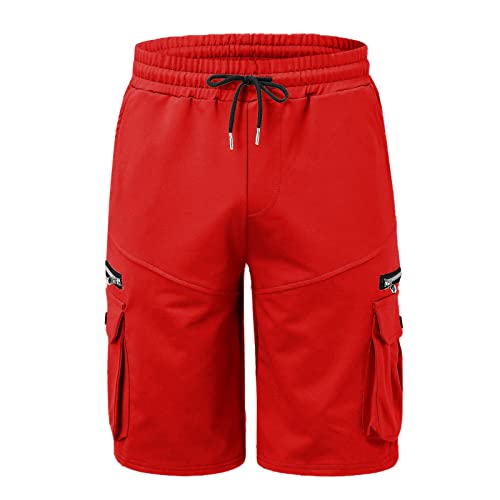 BOTCAM Biologische shorts voor heren, zomer, overalls, shorts, katoen, losse plus-maat, vijf-puntsbroek, meerdere zakken, ritssluiting, casual, lederhose voor heren - Afbeelding 5